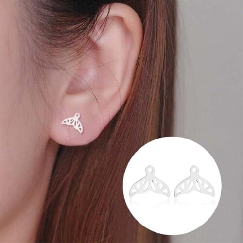 New womens earrings fashion simple silvery whale tail jewelry fish tail earrings earrings for women