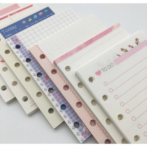 Loose Leaf A5 A6 Spiral Diary Notebook Shell, Cute Cartoon 6holes Travel Journal Planner Personal Agenda, DIY Accessory