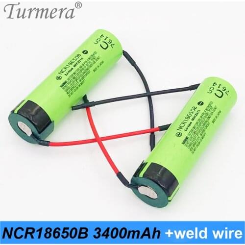 Original 18650 3400mah with diy welding wire 18650 rechargeable battery 3.7v 18650 for shura screwdriver and power bank battery