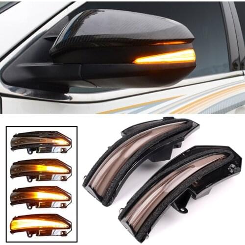 Pair For Toyota RAV4 XA40 13-18 Highlander 4Runner 2014-19 XU50 Noah R80 Voxy LED Dynamic Turn Signal Blinker Side Mirror Light