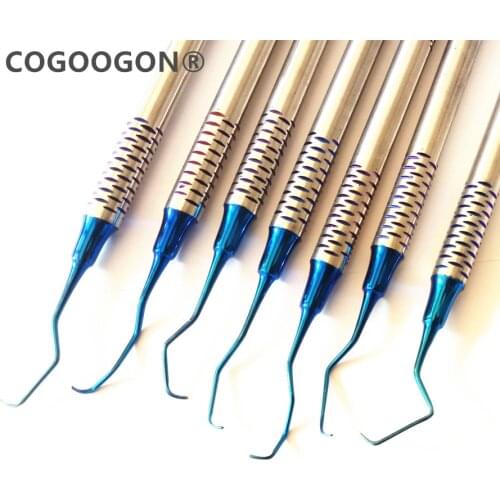 7Pcs/set Good quality Dental Tooth Cleaning Scaler Gracey Curette Periodontal Dental Scaler Instrument Tool Hand use