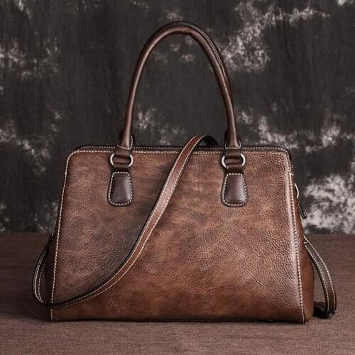 Natural Skin Cross Body Shoulder Bag for Female Tote Messenger Tote Retro Handbag Real Cowhide Women Leisure Top Handle Ba