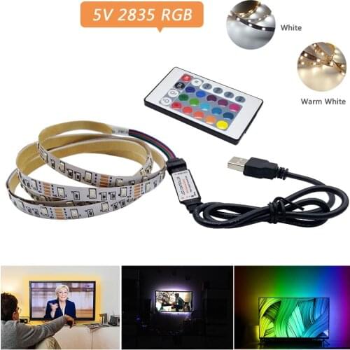 DC 5V RGB LED Strip USB 5V PC TV Backlight 2835 SMD 50CM 1M 2M 3M 4M 5M 5V USB LED Strip RGB Lights Lamp Tape Ribbon