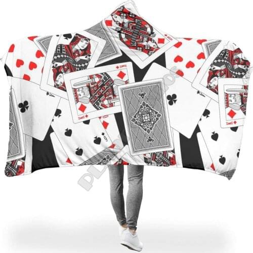 Pokers Breathable Hooded Blanket 3D Printed Wearable Blanket Adults kids Blanket blanket throw blanket Drop Shipping 01