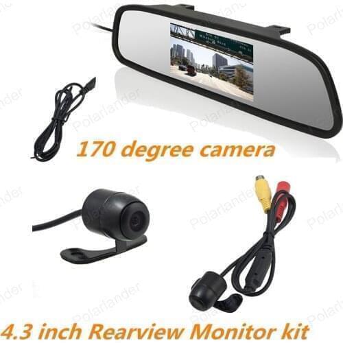 TFT LCD 4.3 inch Rear view Mirror Monitor with Car Rear backup 170 degree reverse parking camera