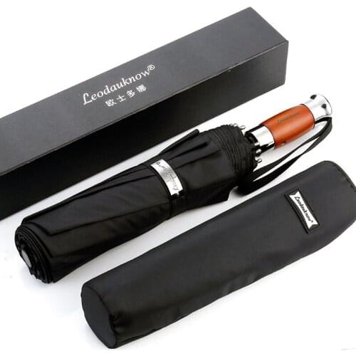 3 Fold Women Umbrella Windproof Adult Business Large Adult Umbrella Vintage Uv Protection Paraguas Mujer Outdoor Product EZ50