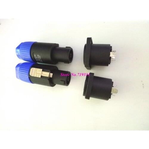 10sets BLUE (10pcs Speakon 4Pin Male Plug +10PCS female) Compatible Audio Cable