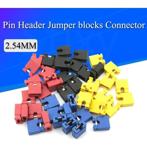 100PCS Pitch 2.4mm Pin Header jumper shorted cap & Headers & Wire Housings Black yellow white green red blue For Arduino