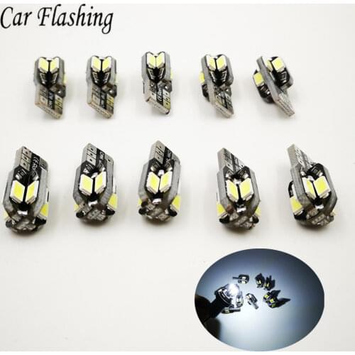 30PCS T10 Led Car Interior Bulb Canbus Error Free T10 White 5730 8SMD LED 12V Car Side Wedge Light White Lamp Bulb Car Styling