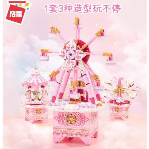 418pcs 3 spellings Dreamland Ferris Wheel Music Box Assembly Model Girl friends Building Blocks Toys 42107 birthday Gifts