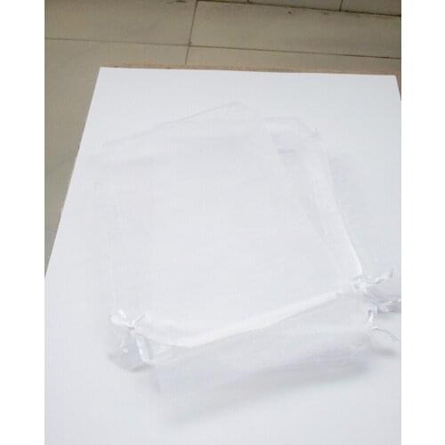 500pcs 10*15 White gift bags for jewelry/wedding/christmas/birthday Organza Bags with handles Packaging Yarn bag