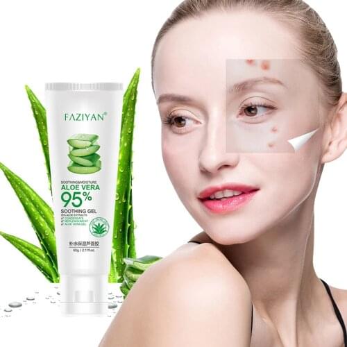 60g Face Cream Aloe Soothing 95% Gel Aloe Vera Gel Skin Care Remove Acne Moisturizing Day Cream After Sun Lotions Skin Repair