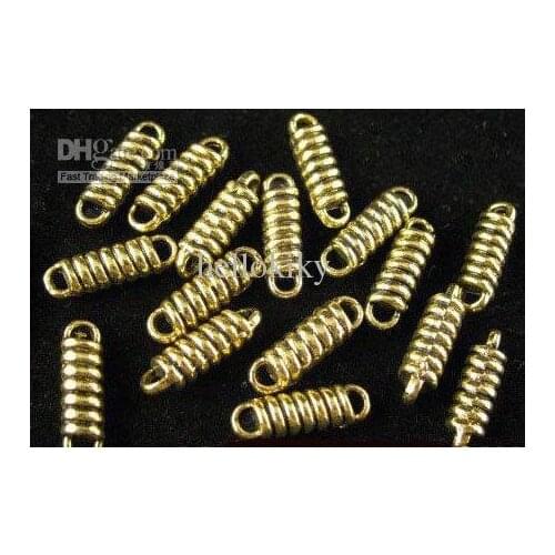 630pcs Antiqued golden screw bar links A1437G