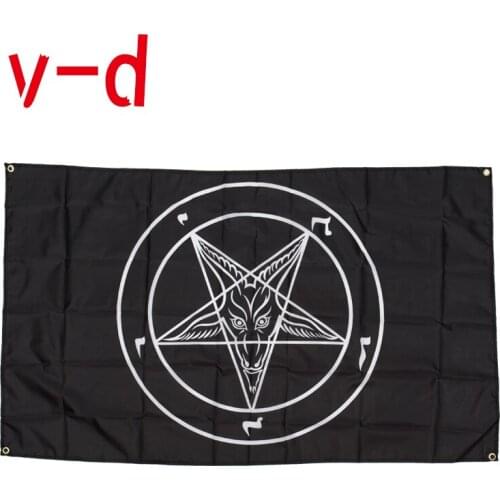 Free shipping xvggdg flag church SATAN flag 5ft * 3 ft - Knights Templar Satan pentagram flag
