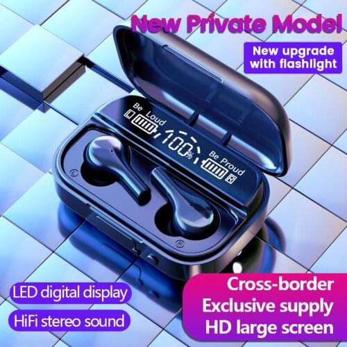 TWS 2-in-1 Bluetooth Headset 2000 mAh True Wireless Headset Game Headset Music Headset with Microphone Headset Sports Waterproof