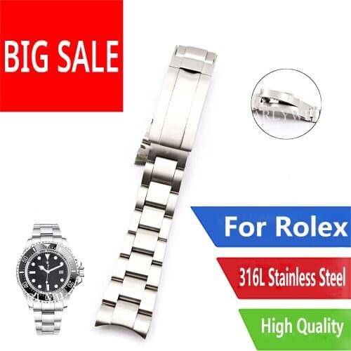 CARLYWET 20 21mm Silver Brushed Watch Band Steel Screw Link Replacement Wrist Bracelet Flip Lock Clasp For Rolex Oyster Deepsea