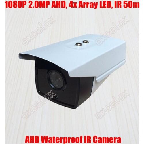 1080P 2MP AHD 3000TVL Waterproof IR Bullet Camera 30-50m 4PCS Array LED Outdoor Body Camera for 500m Coaxial Cable Transmission