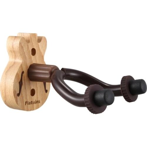 Wooden Wall Mount Guitar Hook Hanger Holder Bracket Silicone Hook Protective Jacket for Acoustic Guitar Bass Ukulele