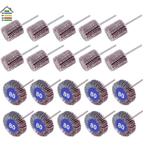 20Pc Flap Wheel Sanding Disc 32mm and 20mm fit Dremel Accessories Rotary Tool Grinding Buffing Sandpaper 3mm Mandrel Mini Drill