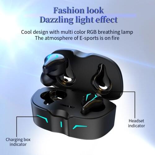 GTWIN TWS Gaming Earphones Wireless Bluetooth Headset Sport Headphone Music Earbuds With Microphone 300mAh Charging Box 2021 New