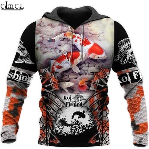 HX Newest Popular Koi Fishing 3D Print Men Women Hoodies Sweatshirt Harajuku Fashion Autumn Casual Tracksuit Drop Shipping