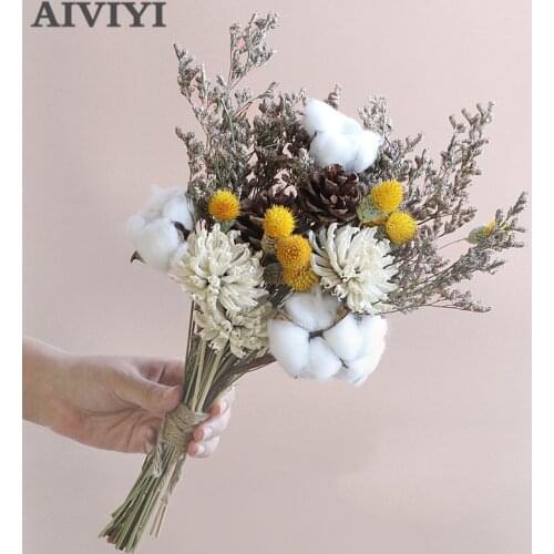 Ins dried flower real cotton immortal bouquet decoration home forest living room bedroom table decoration