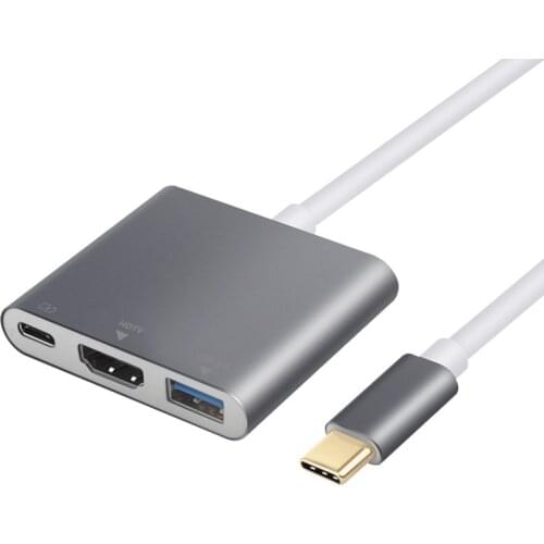 Type-C To HDMI MacBook Docking Station For Huawei Samsung Xiaomi Mobile Phone Laptop Connected To TV three in One Converter