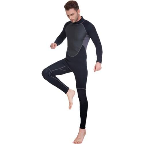 Diving suit mens swimsuit surfgear neoprene rubber suit black soiled snorkeling suit one-piece wetsuit