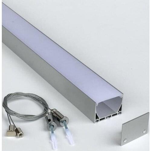 Free Shipping Shenzhen Linear LED Strip Lighting Aluminum with Milky Cover and End Caps and Suspended Cables