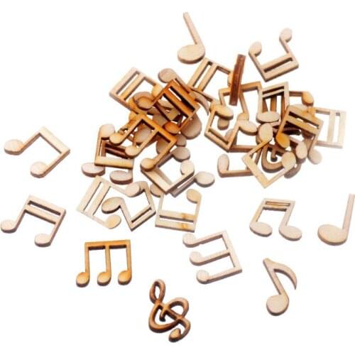 Best Quality 50Pcs Flatback Wood Craft Decoration Promotions Scrapbooking Embellishments Note Styles Pendants