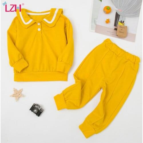 LZH Childrens Clothing Set 2021 New Fashion Autumn Winter Kids Baby Girls Clothes Long Sleeved Casual Sport Suit 2Pcs Outfits