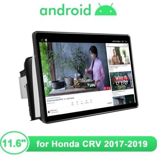 Radio Tape Recorder 1 Din Android 10 Central Multimedia Player 11.6 Inch Car Radio GPS Wireless Carplay For Honda CRV 2017-2019