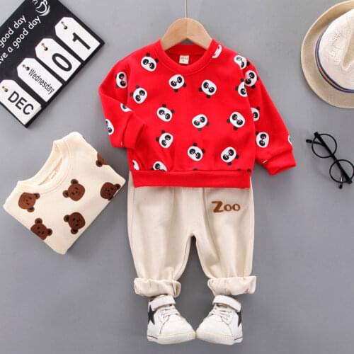 Fashion Children Boys Girls Cartoon Clothing Infant Spring Autumn Kids Full Printe T-Shirt Jeans Pants 2Pcs/Sets Baby Tracksuits