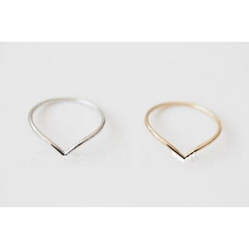 Fashion Midi Finger Ring Cute Small V-shaped water drops ring