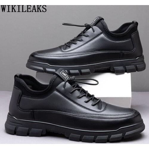 Mens Shoes Genuine Leather Luxury Designer Shoes Black Casual Shoes for Men Chaussure Homme Zapatos De Hombre Chaussures Casual