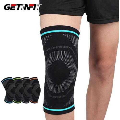 Getinfit 1Pcs Fitness Running Cycling Knee Support Braces Elastic Knee Pads Brace Running Basketball Volleyball Support