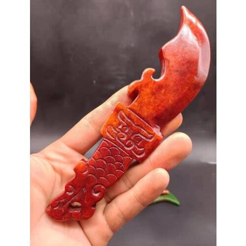 Natural quartz crystal ancient palace energy jade miniature Reiki baodao handicraft decoration healing A1