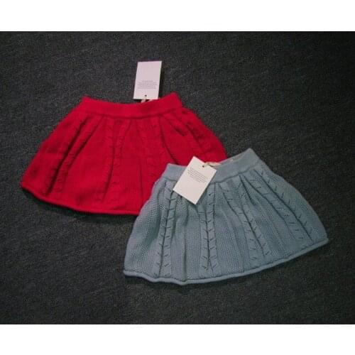 New Fashion Girls TKids Girls Solid Knit Skirt Cotton Girl Sweater Skirt Autumn Witner Baby Girls Sweater Princess Tutu Skirt