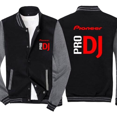 New Spring and Autumn Mens Baseball Jacket Pioneer Pro DJ Logo No Cap Fashion Cardigan Long Sleeves Sportsweater Hoodies