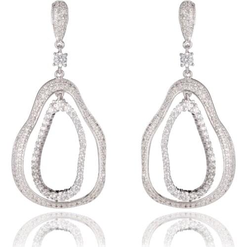 GrayBirds New Large Drop Earrings With White Plated AAA CZ Earrings Fashion Women Classic Fashion Jewelry CVE022