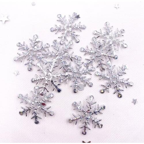 New 80PCS Glitter Silver Snowflake Cloth Appliques Wedding DIY Sewing Patch Accessories DIY Craft SE354