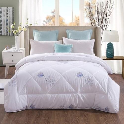 Queen King size 100% Nature Cotton Comforter Warm Soft Duvet cover filler White Pink Quilted bedding Throw Blanket set