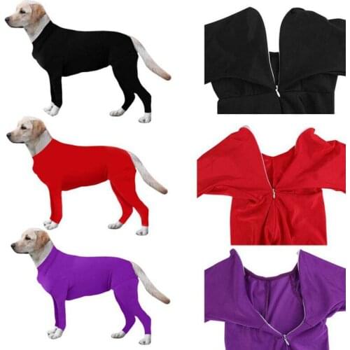 Pet Dog Clothes Body Care Solid Color Tight Elastic Jumpsuit Dog Four-legged Pajamas Coat Surgery Recovery Weaning Bodysuit