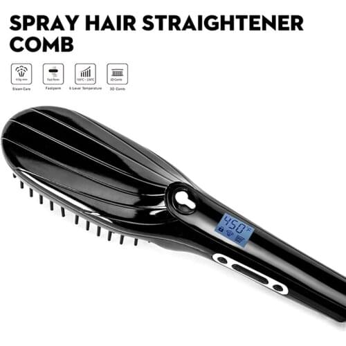 Steam Hair Straightener Brush Professional Women Hair Straightening Comb Hair Styling Tools Ceramic Coating Straight Machine