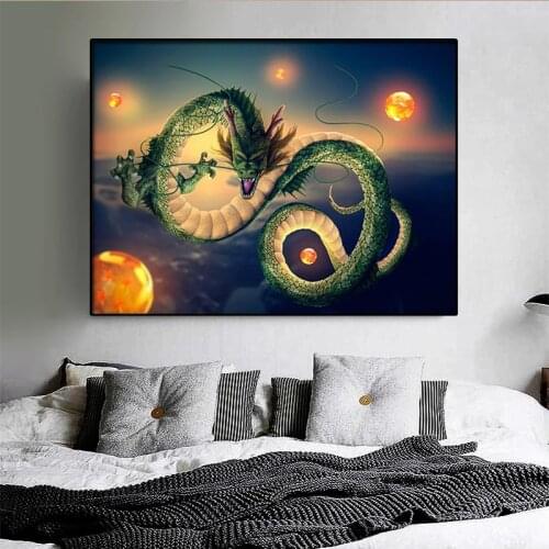 Bandai Anime Dragon Ball Shenron Z Poster Dragon Canvas Painting Wall Art Picture Living Room Home Decoration Mural Decor Cudros