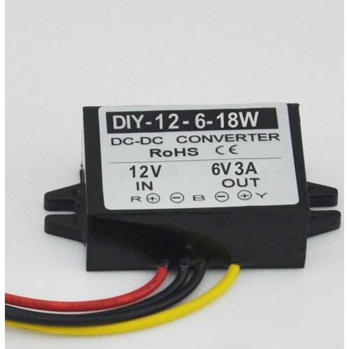 12V(8.5V-22V) Step Down 6V 3A 18W DC-DC Converter Module DC Buck Converter Car Power Adapter Voltage Regulator Waterproof