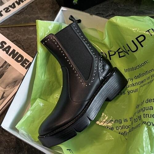 QZYERAI New style Riding boots Genuine leather Female boots Womens boots cowhide Autumn and winter Womens shoes