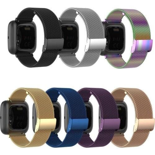 Strap Metal Stainless Steel Band For Fitbit Versa Strap Wrist Milanese Magnetic Bracelet fit bit Lite Verse 2 Band Accessories