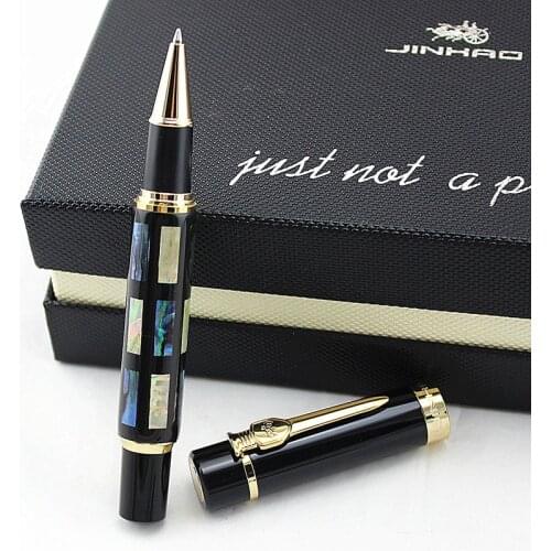 Jinhao Big Size Rollerball Pen with Refill, Bright Pearl Green Sea Shell Writing Gift Pen Business Office Home School Supplies