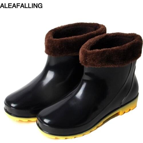 Aleafalling Mens Rain Boots Removable Cover Waterproof Shoes Unisex Anti-skip Garden Kitchen Labor Shoes Car Washing Shoes AM06